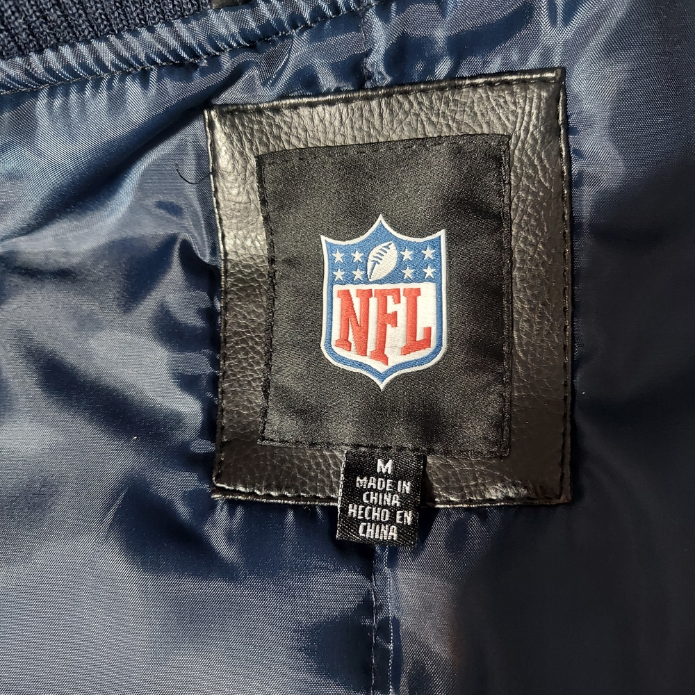 Tennessee Titans NFL Faux Leather Varsity Bomber Jacket Size Medium - Picture 7 of 9